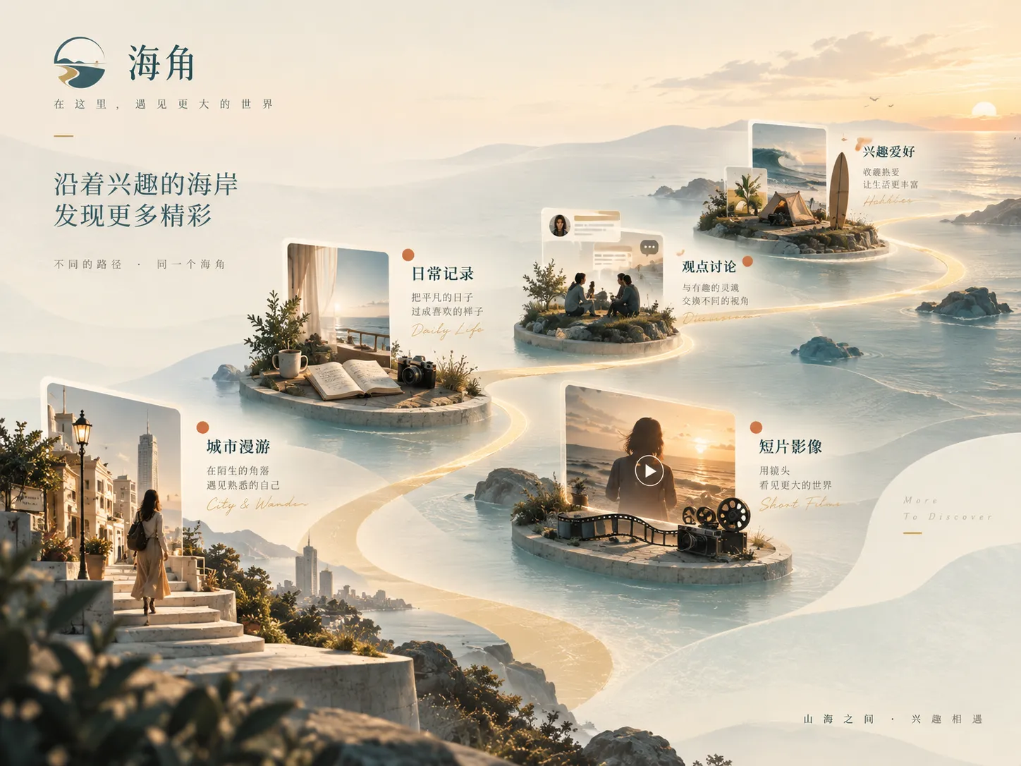 一座旧码头的周末新生活画面